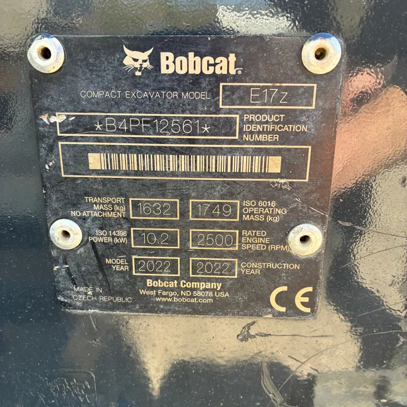 1.7T Excavator Bobcat E17Z 2022